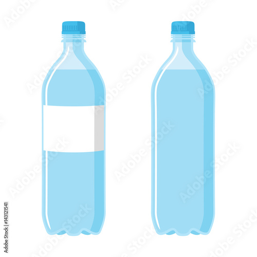 Plastic Blue Bottle. Set