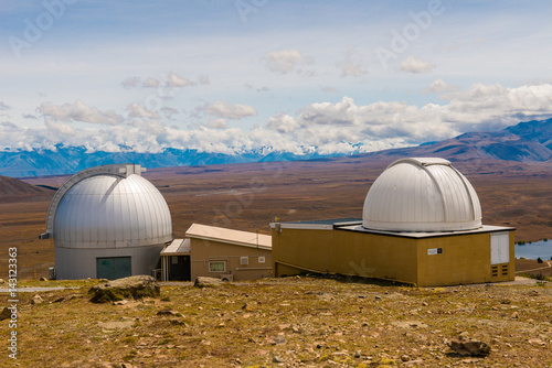 Tourists at Mt John University Observatory, The New Zealand's premier astronomical research observatory, Lake Tekapo,Canterbury, South Island, New Zealand. photo