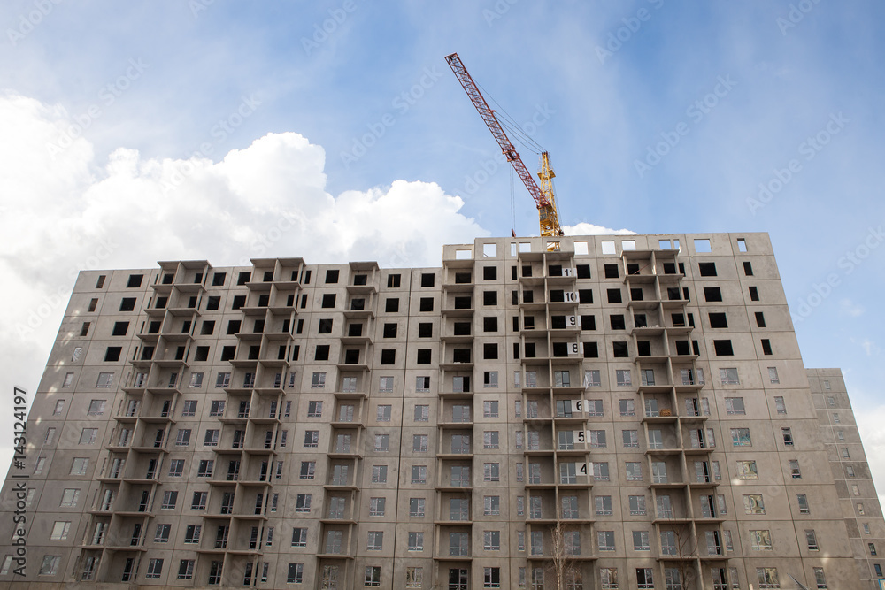 Fototapeta premium Building construction with crane
