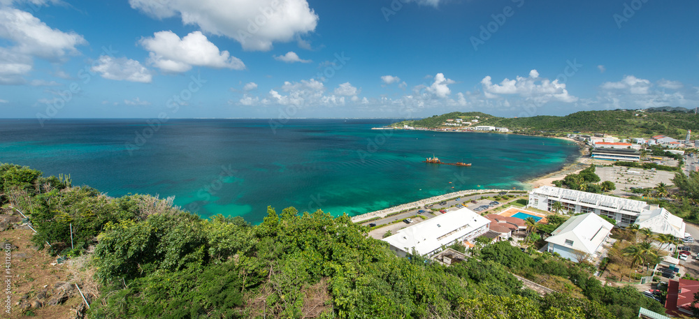 Saint Martin island, Caribbean sea