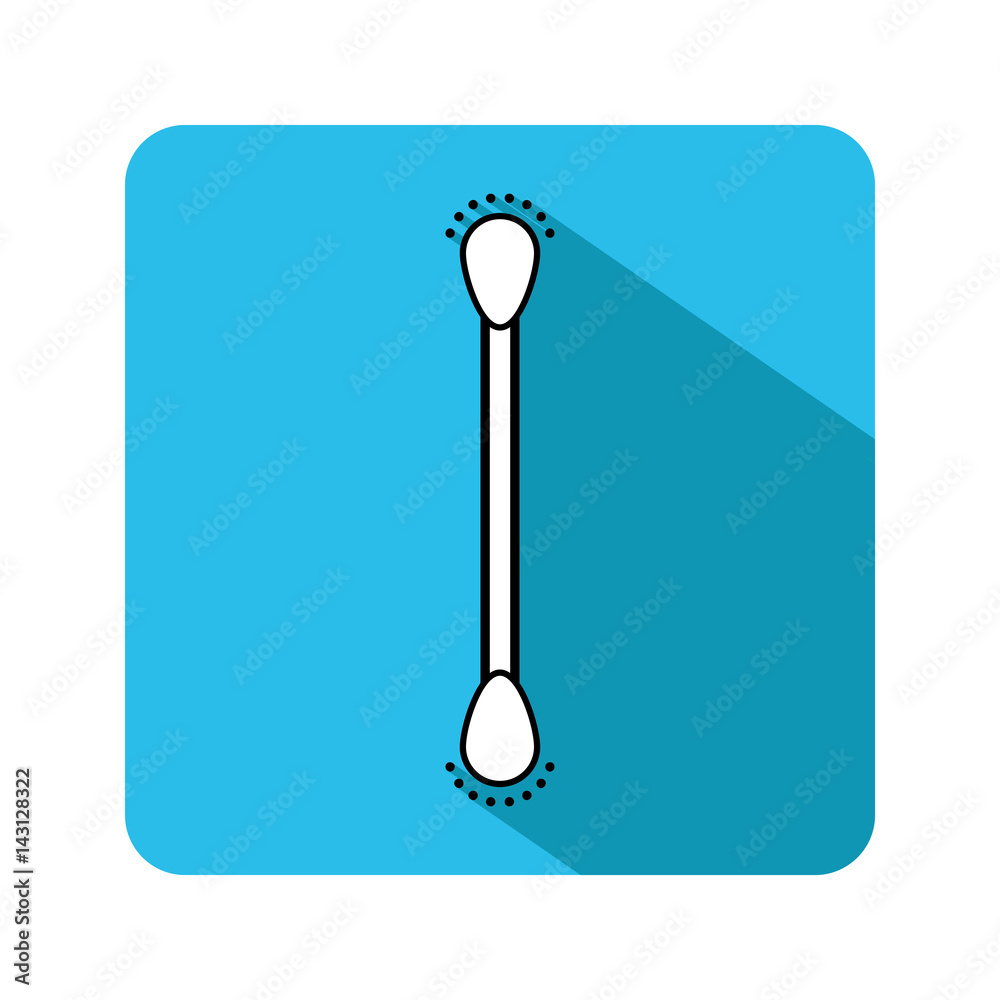 Cotton swab. Flat icon hygiene, cosmetic care Cotton swab. Flat icon hygiene, cosmetic care