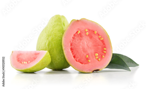 Guava fruit with leaves photo