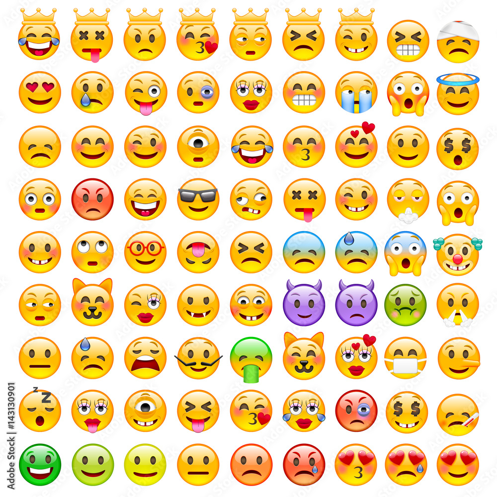 Abstract Funny Set of Emoticons. Set of Emoji