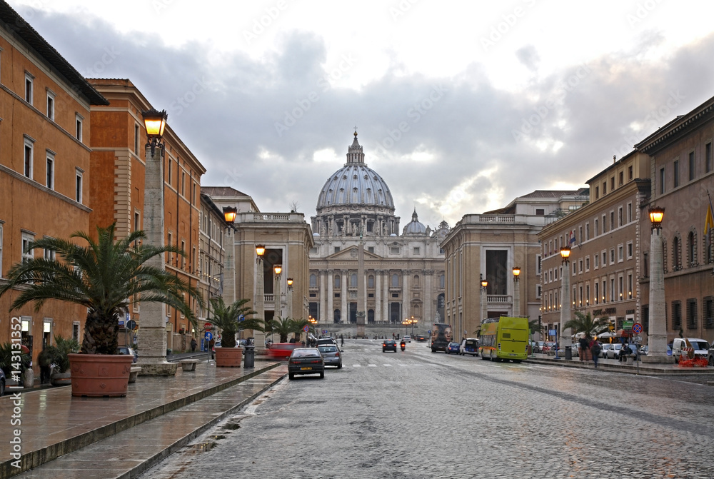 Via della Conciliazione at Rome. Italy 