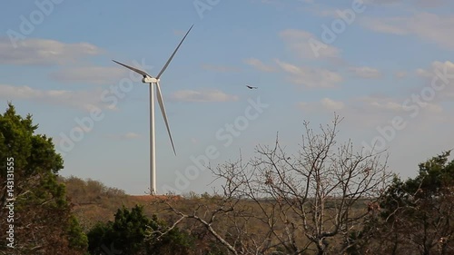 Wind Turbine Spinning on a hill