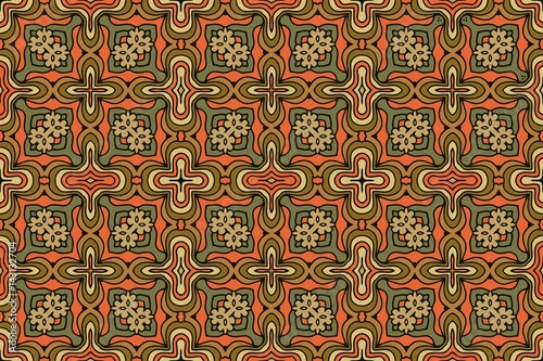 background abstract floral symmetrical pattern colorful folklore