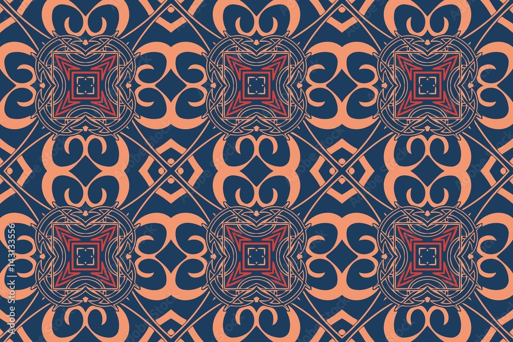 on an abstract background texture Retro symmetrical pattern design elements geometric figures