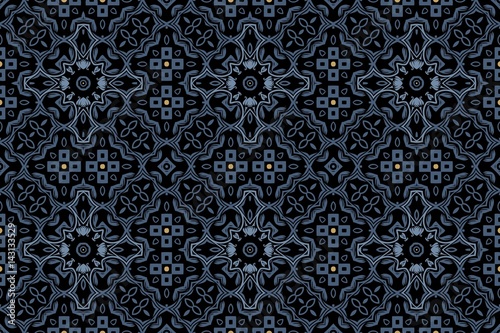 Dark Vintage background, damask pattern abstract background with repeating elements