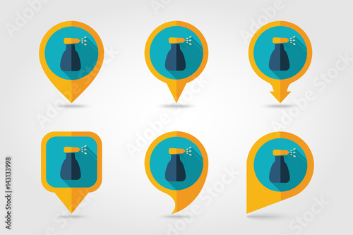 Spray bottle, pulverizer, sprayer pin map icon
