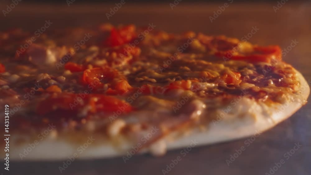 Pizza is baked in the oven, cooking pizza. Close-up.
Pizza is baked in the oven, cooking pizza. Close-up.