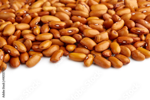 Yellow kidney bean isolated on white background. Yellow kidney bean texture background. A large bean with a subtle sweet flavor and soft texture. Beans. Proper nutrition. Vitamins. Healthy food.