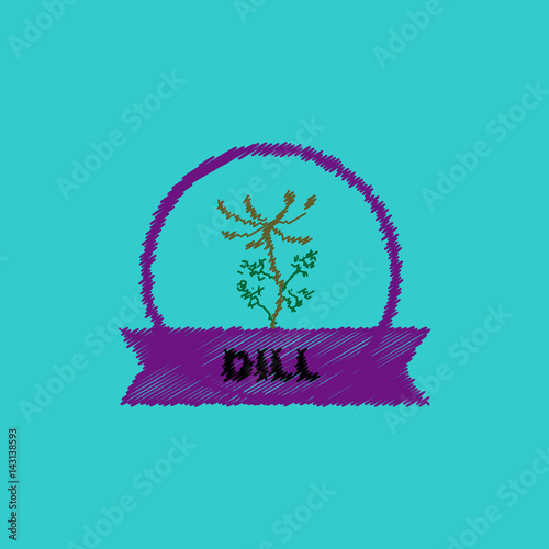 flat vector icon design collection Kitchenware seasoning dill