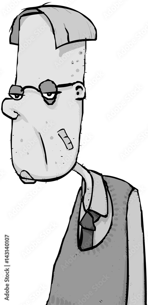 Bored or boring man cartoon character illustration Stock Vector | Adobe  Stock