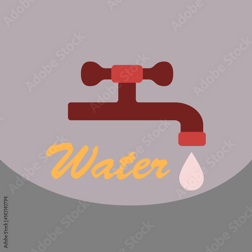 Dripping tap with drop line icon for web, mobile and infographics