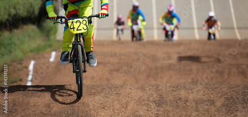 BMX riders competing in the child class