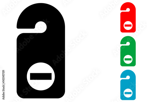 Icono plano colgador no molestar varios colores