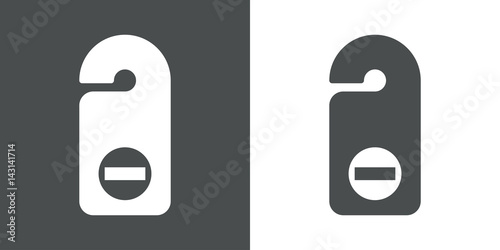 Icono plano colgador no molestar gris y blanco