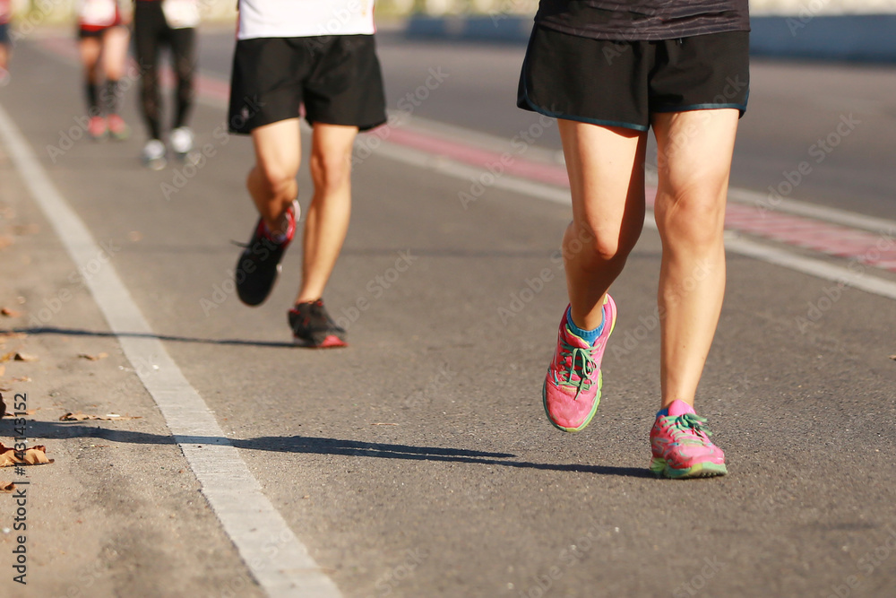 marathon running on the road