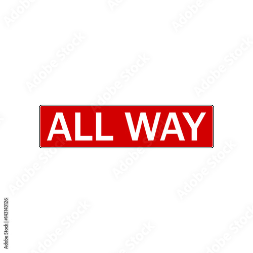 All way stop sign. illustration