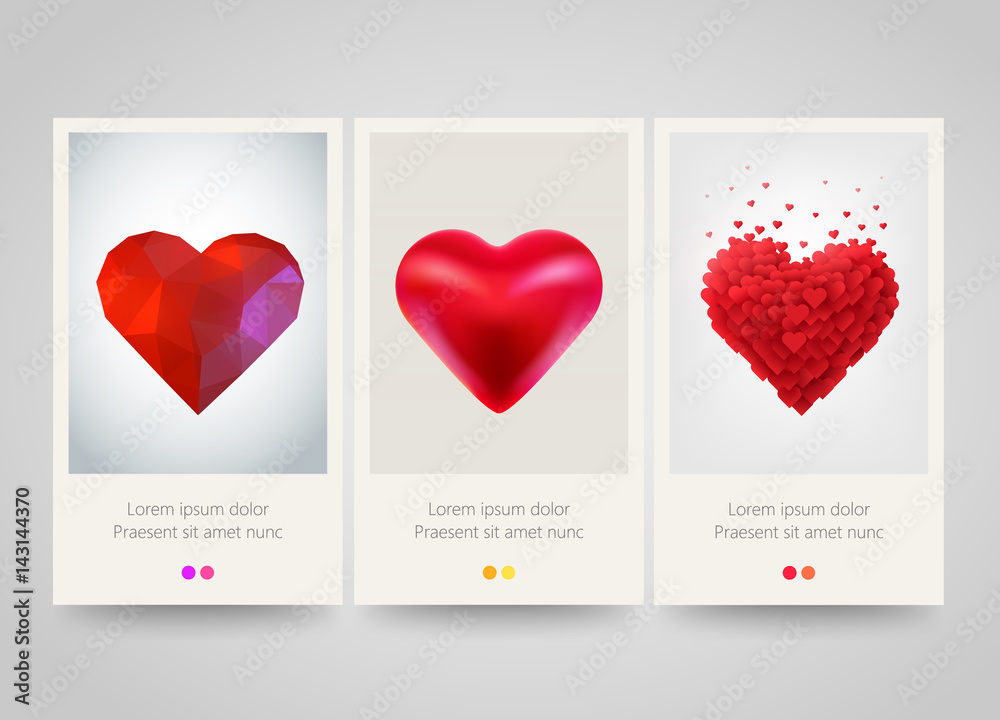 Fotografie Valentines day heart vertical banners