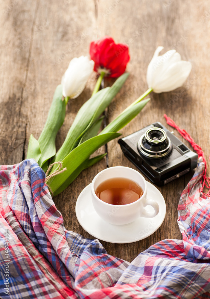 Tea and tulips Tea and tulips