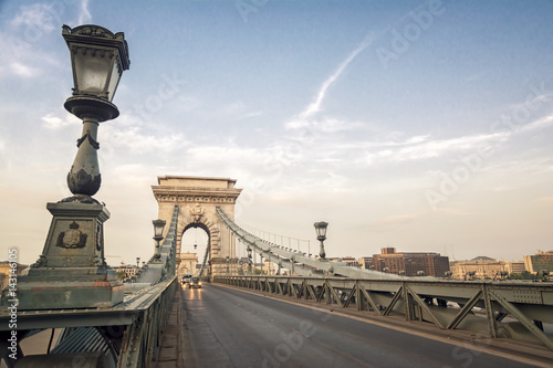 Chain Bridge On Sunset, Budapest, Hungary