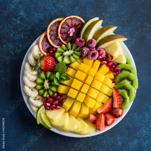 delicious fruits and berries platter