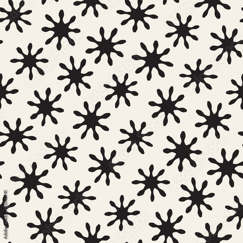 Vector seamless freehand pattern. Abstract background with floral brush strokes. Hand drawn texture