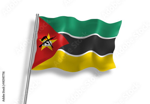 Drapeau du Mozambique en qualité vectorielle 