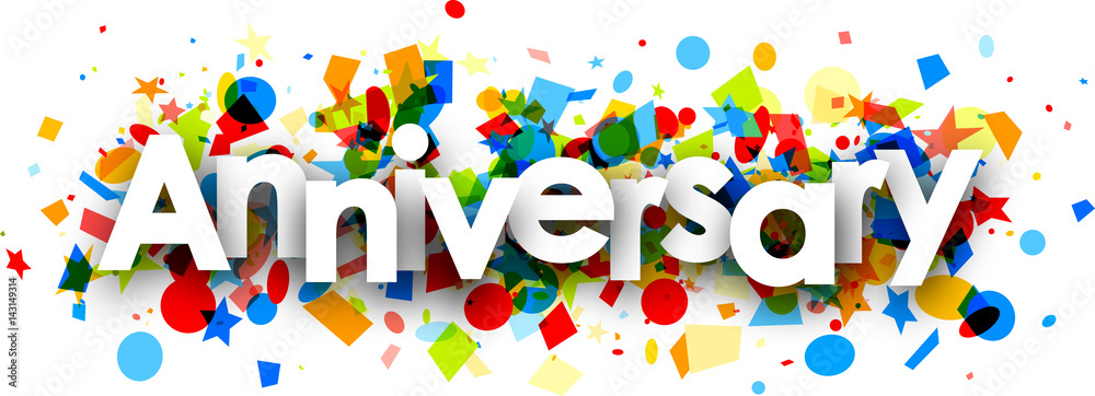 Anniversary background with colorful confetti. Anniversary background with colorful confetti.