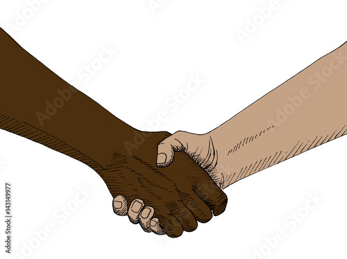 handshaking isolated on white