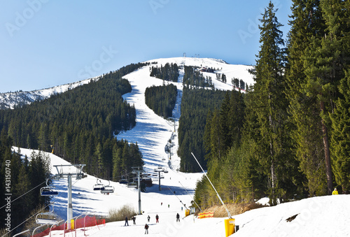Ski slope at winter resort Bansko, Bulgaria  photo
