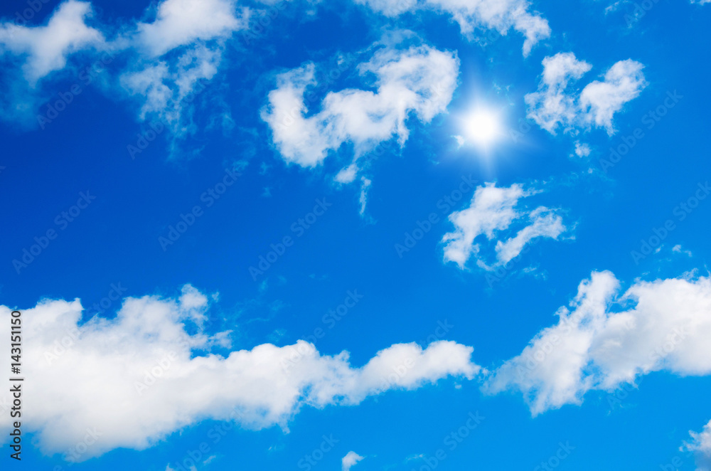 Fototapeta premium blue sky background with white clouds