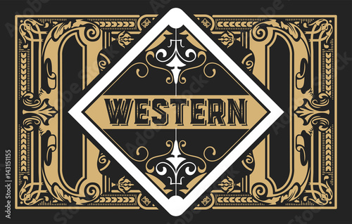Vintage label with old frames. Vector layered