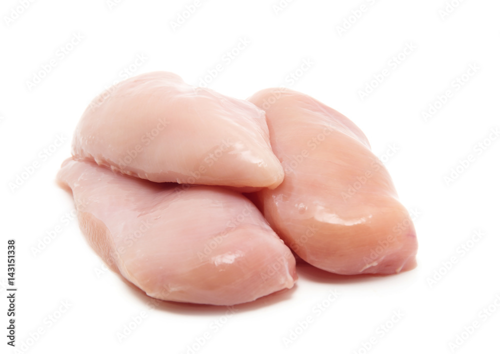 Raw chicken breast fillets