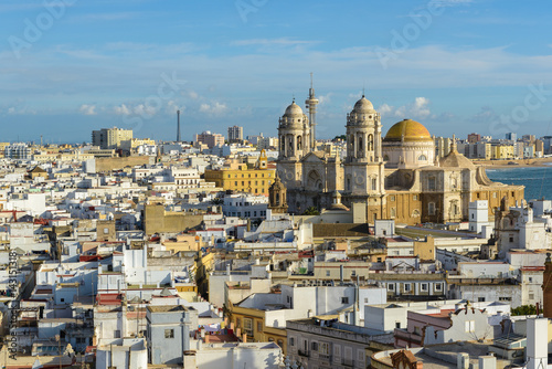 Cathedral of Cadiz from Tavira tower, Andalusia, Spain