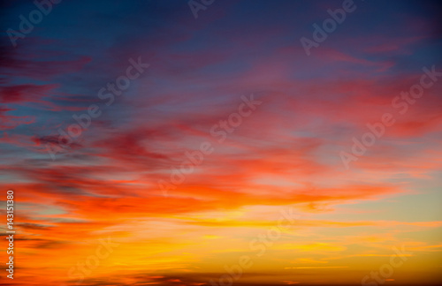 Vivid sky illuminated by the sunset