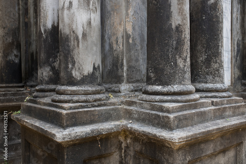 Weathered columns at south Park Street Cemetery, Kolkata