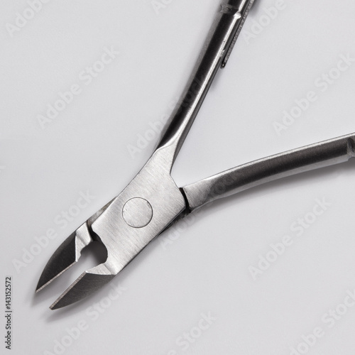 Close up nail nipper on white background