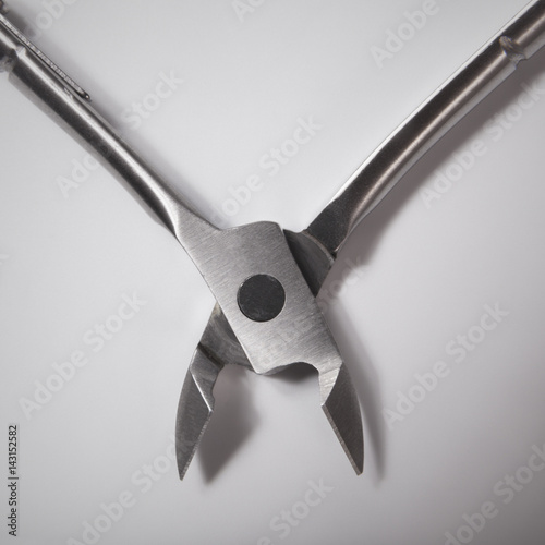 Close up nail nipper on white background