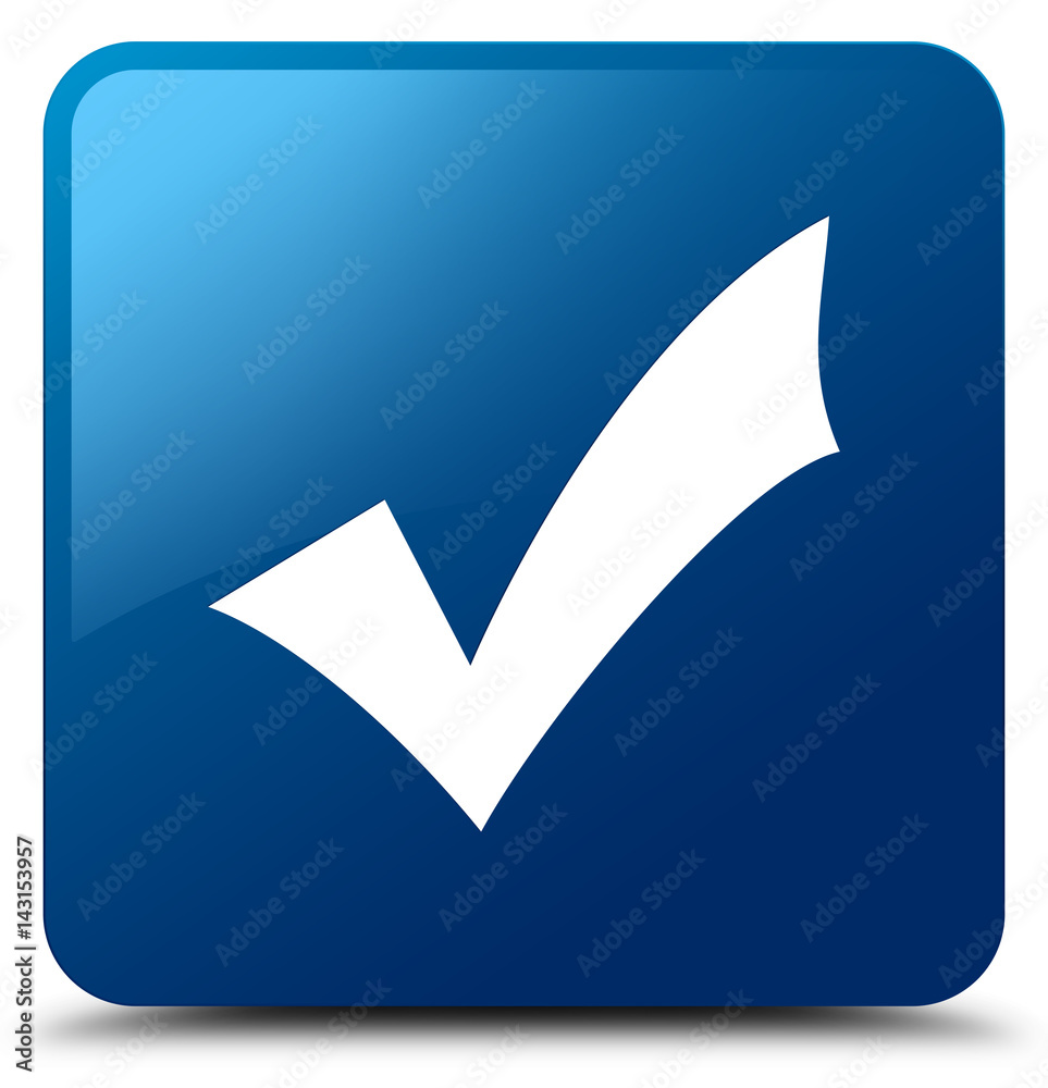 Validation icon blue square button Validation icon blue square button