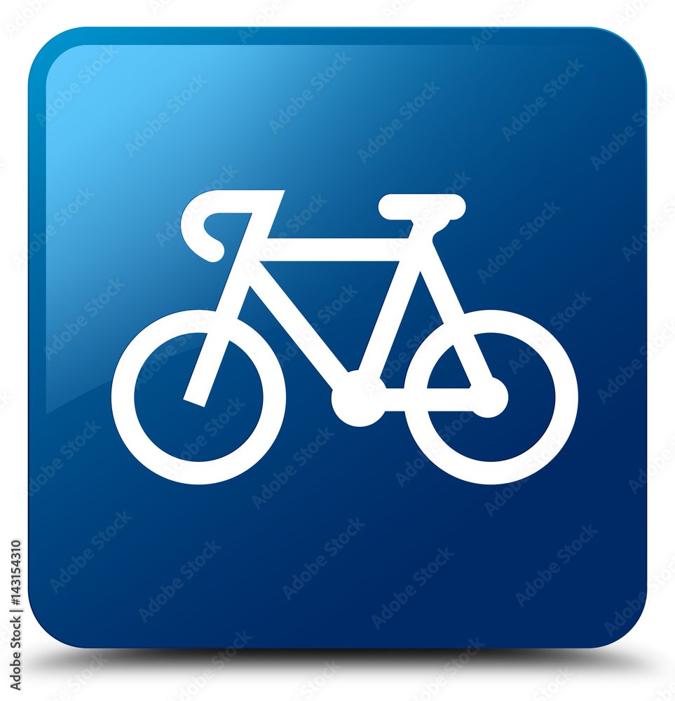 Bicycle icon blue square button