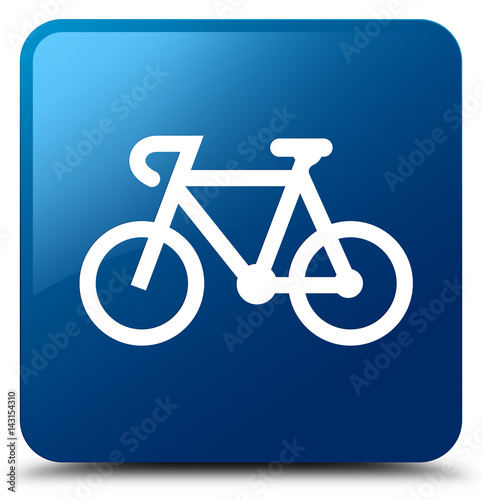 Bicycle icon blue square button
