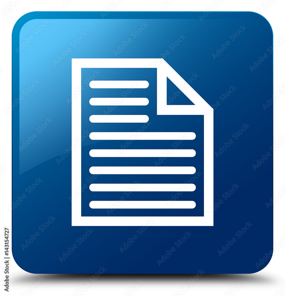 Document page icon blue square button Document page icon blue square button