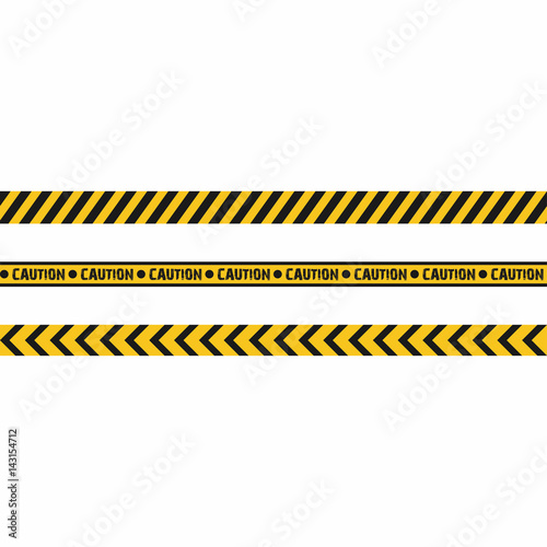 Warning tapes. Seamless hazard stripes texture. Vector