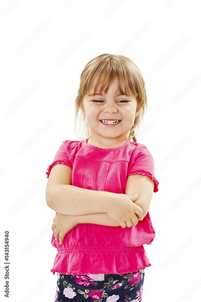 Adorable little girl. Isolated on white background Adorable little girl. Isolated on white background