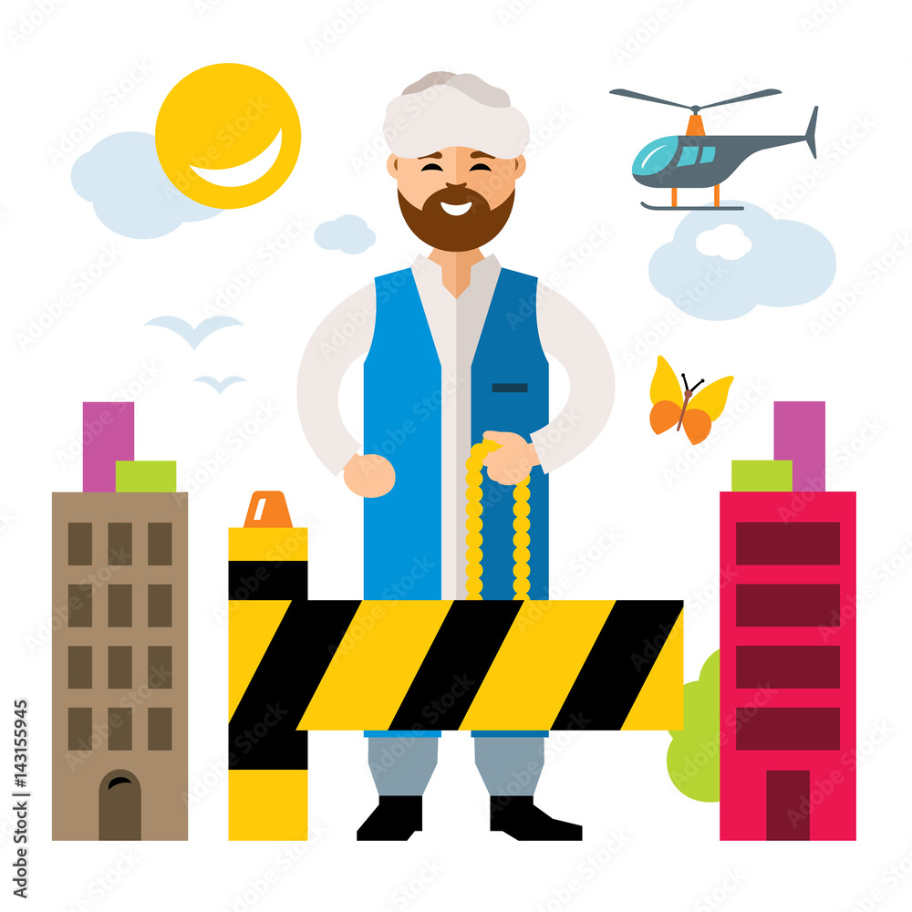Vector Refugee migrant. Illegal migration. Flat style colorful Cartoon  illustration. Stock Vector | Adobe Stock