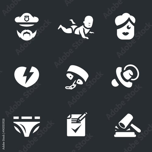 Vector Set Violation of child rights Icons.