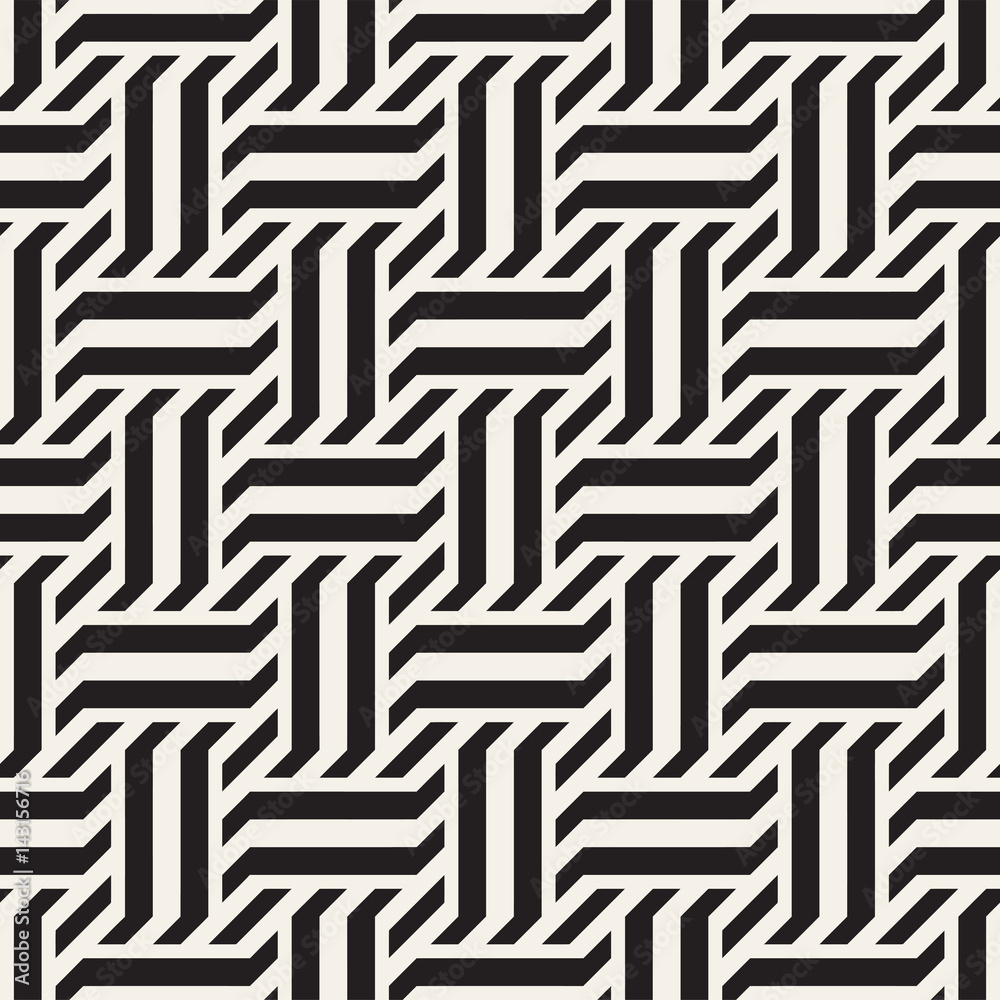 Vector Seamless Pattern. Modern Stylish Interlacing Lines Texture. Geometric Striped Ornament.