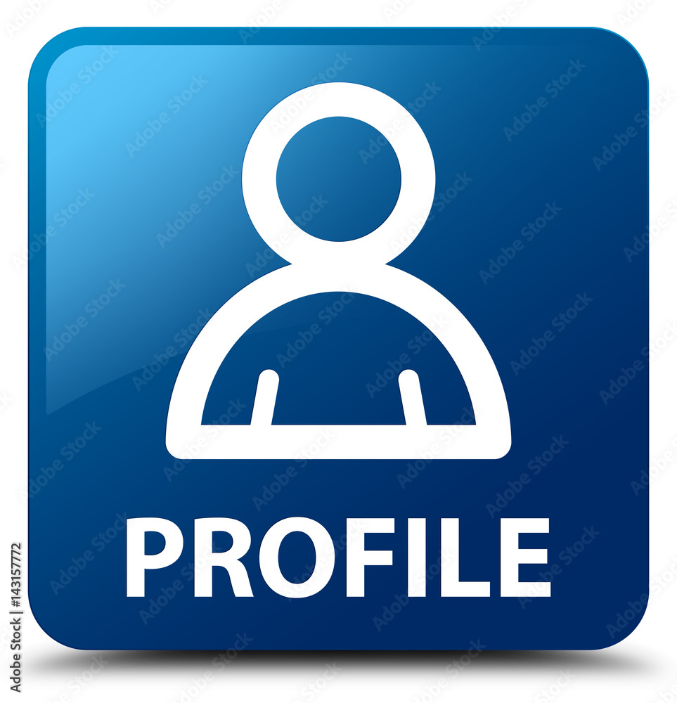 Profile (member icon) blue square button Profile (member icon) blue square button